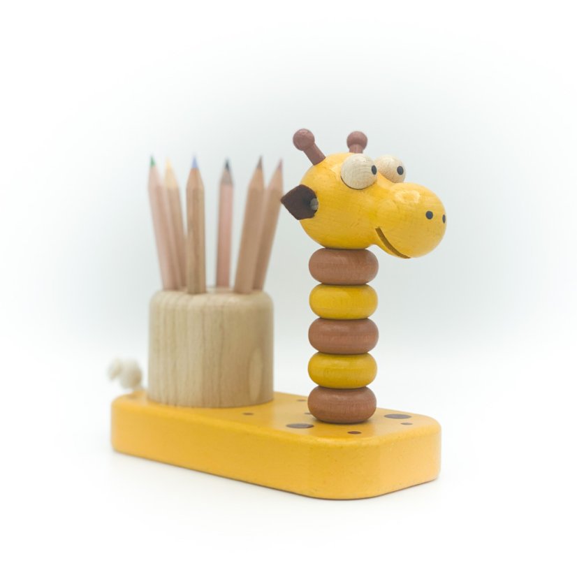 Wooden pencil case - giraffe