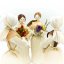 Corn husk doll - purple bouquet