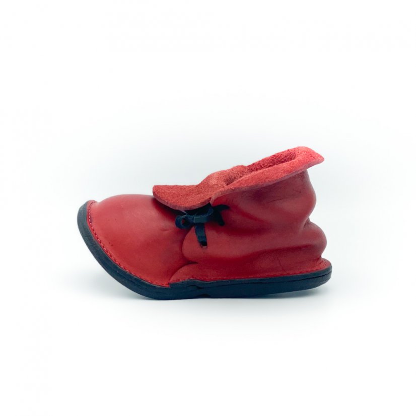 Kožená bota stojánek, různé barvy - Barva: Červená