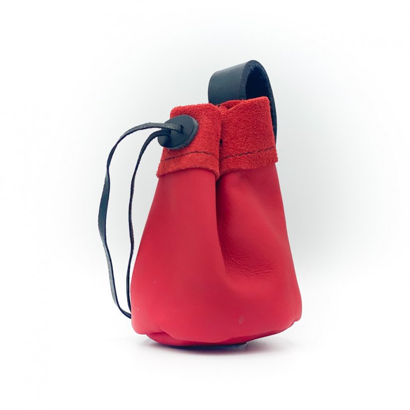 Leather pouch, more colours - Colour: Red