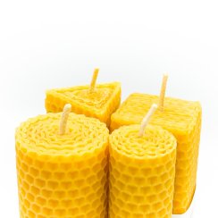 Beeswax candle – round, 14cm
