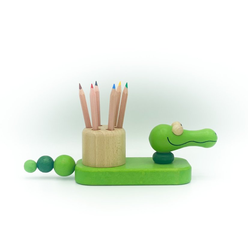 Wooden pencil case – crocodile