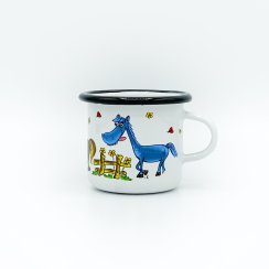 Enamel mug horse