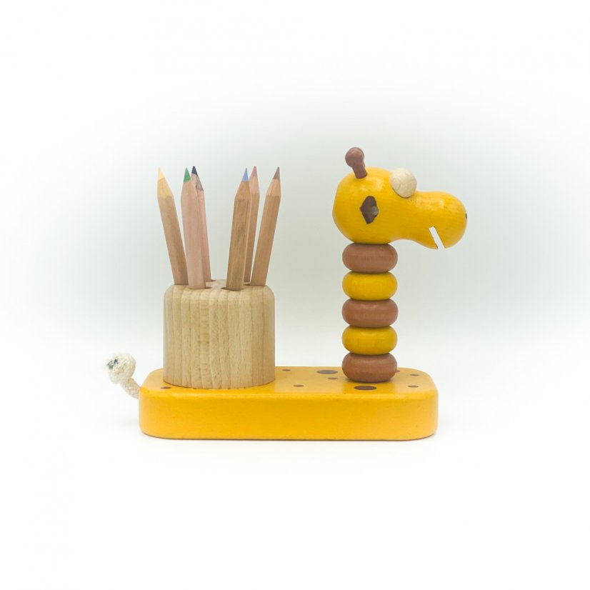 Wooden pencil case - giraffe