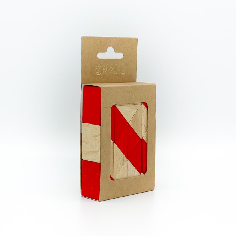 Wooden Brain Teaser - Snake, more colours - Colour: Red
