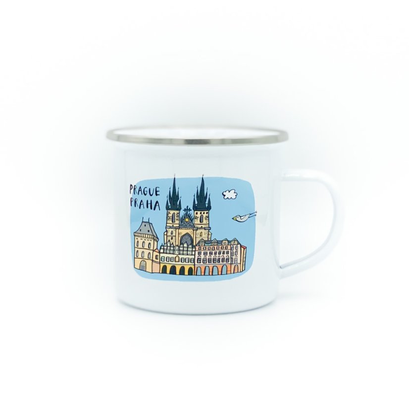 Smaltovaný hrnek Praha - vzor 1