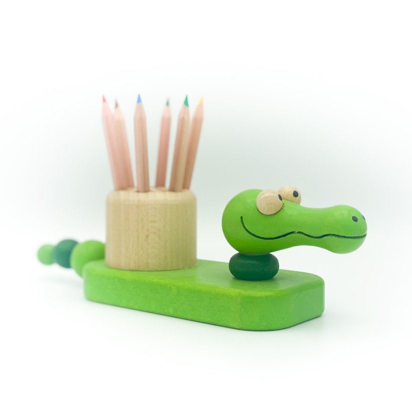 Wooden pencil case – crocodile