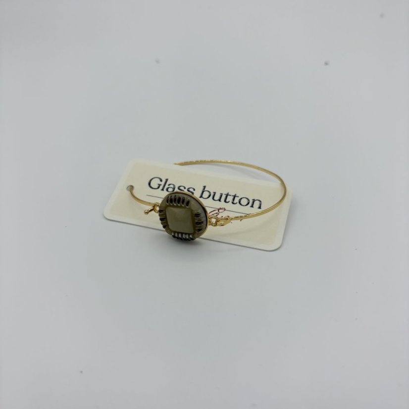 Glass Button Bracelet Thin – motif 5