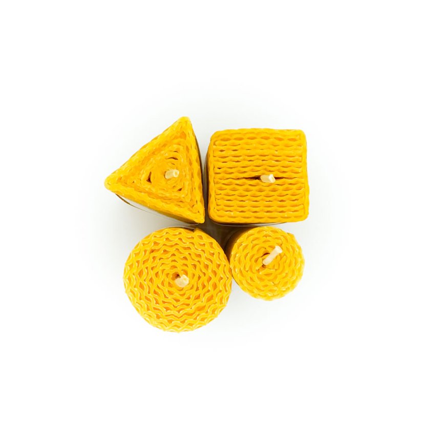 Beeswax candle – round, 14cm