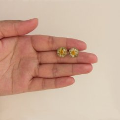 Floral Stud Earrings - motif 2, more sizes
