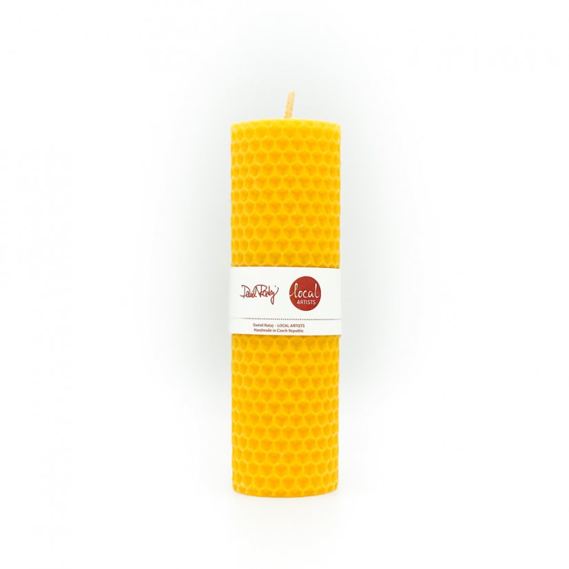 Beeswax candle – round, 14cm